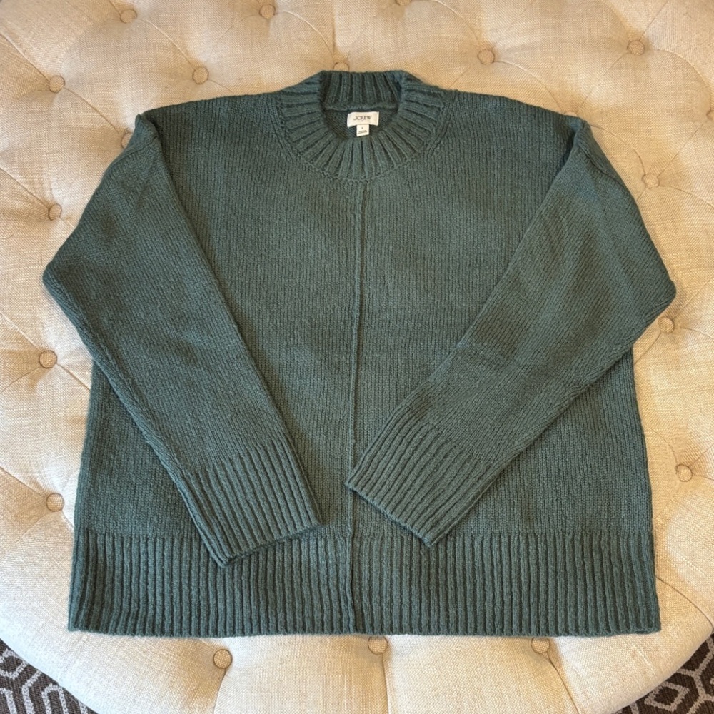 J. Crew Factory Women's Green Crewneck Sweater